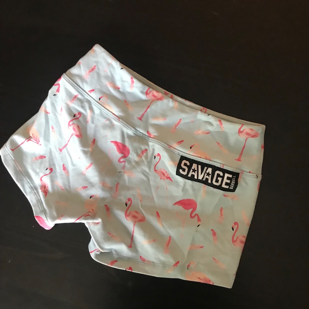 Savage Barbell flamingo Booty shorts XS